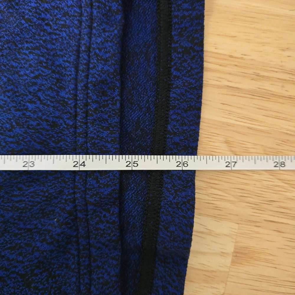 Lululemon Blue Black Static Cowl Neck Hoodie Pullover Size 6 Thumbholes Active